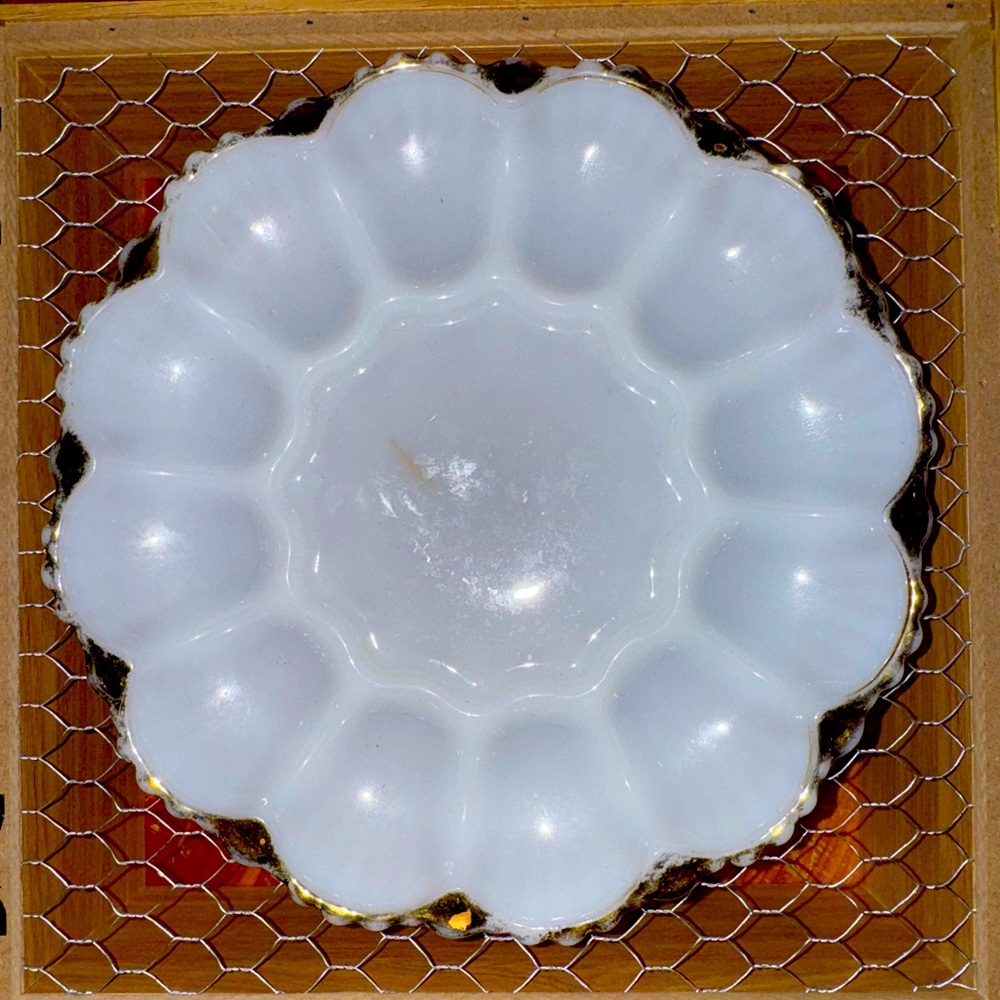 Milk Glass Egg tray